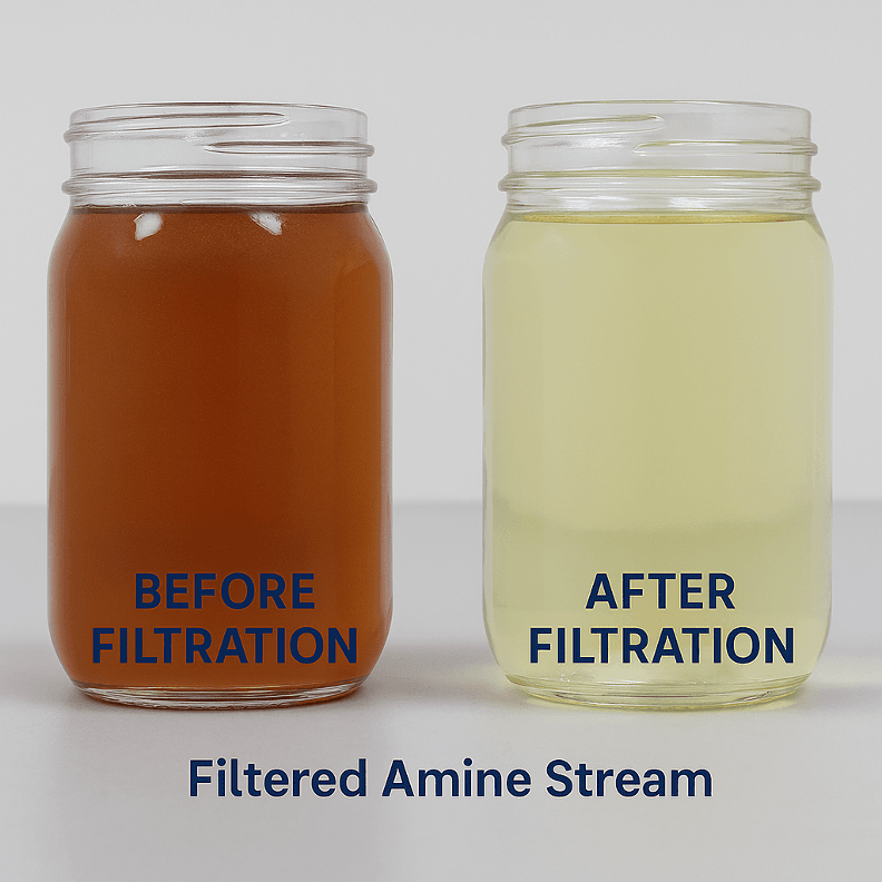 filtered amine stream